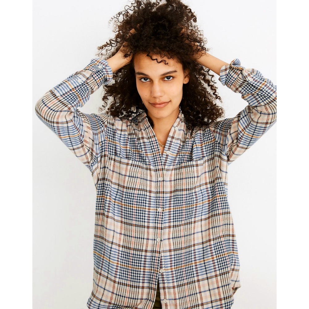 NWT XXS Madewell Flannel Sunday Shirt in Belmont Plaid